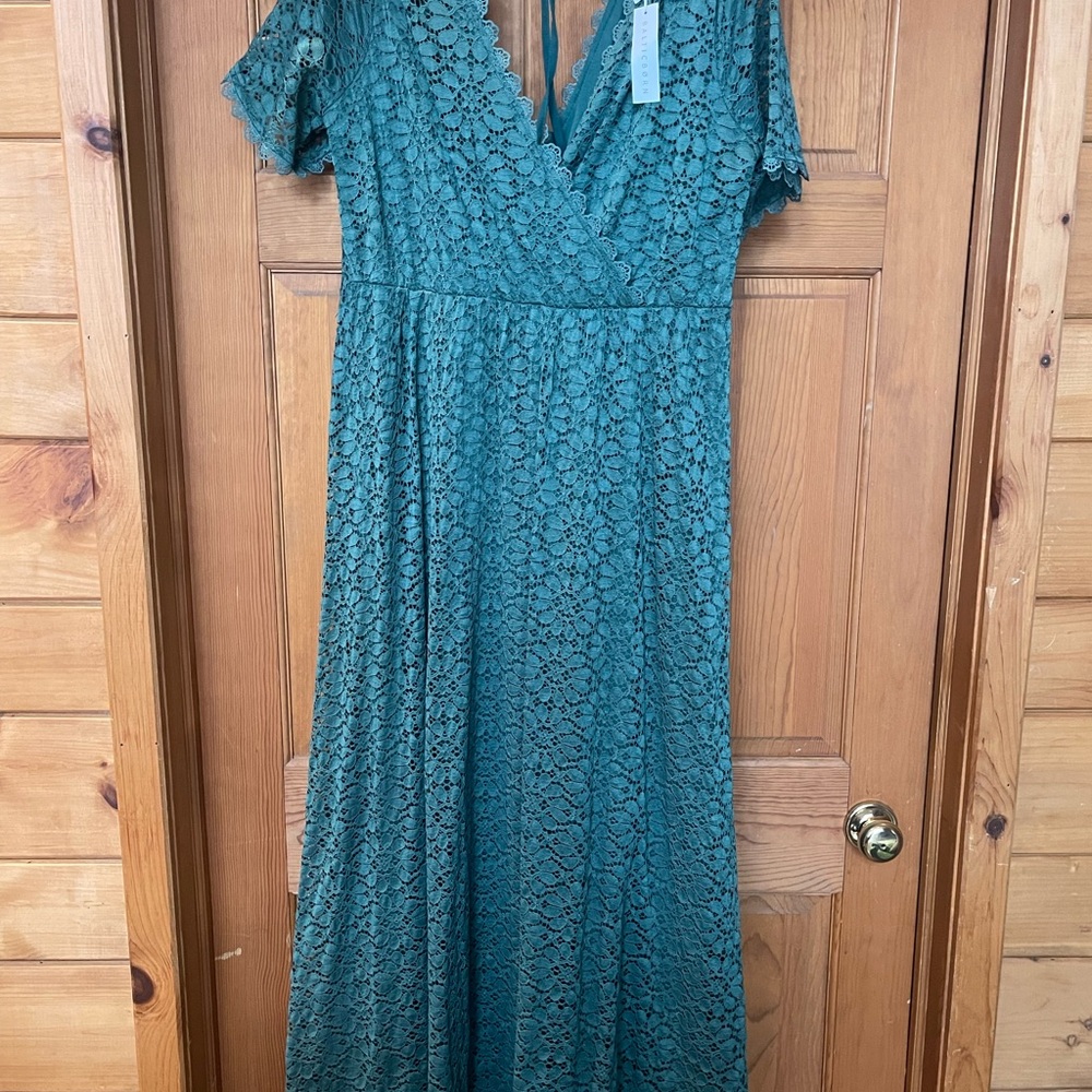 Elegant Lace Sage Dress